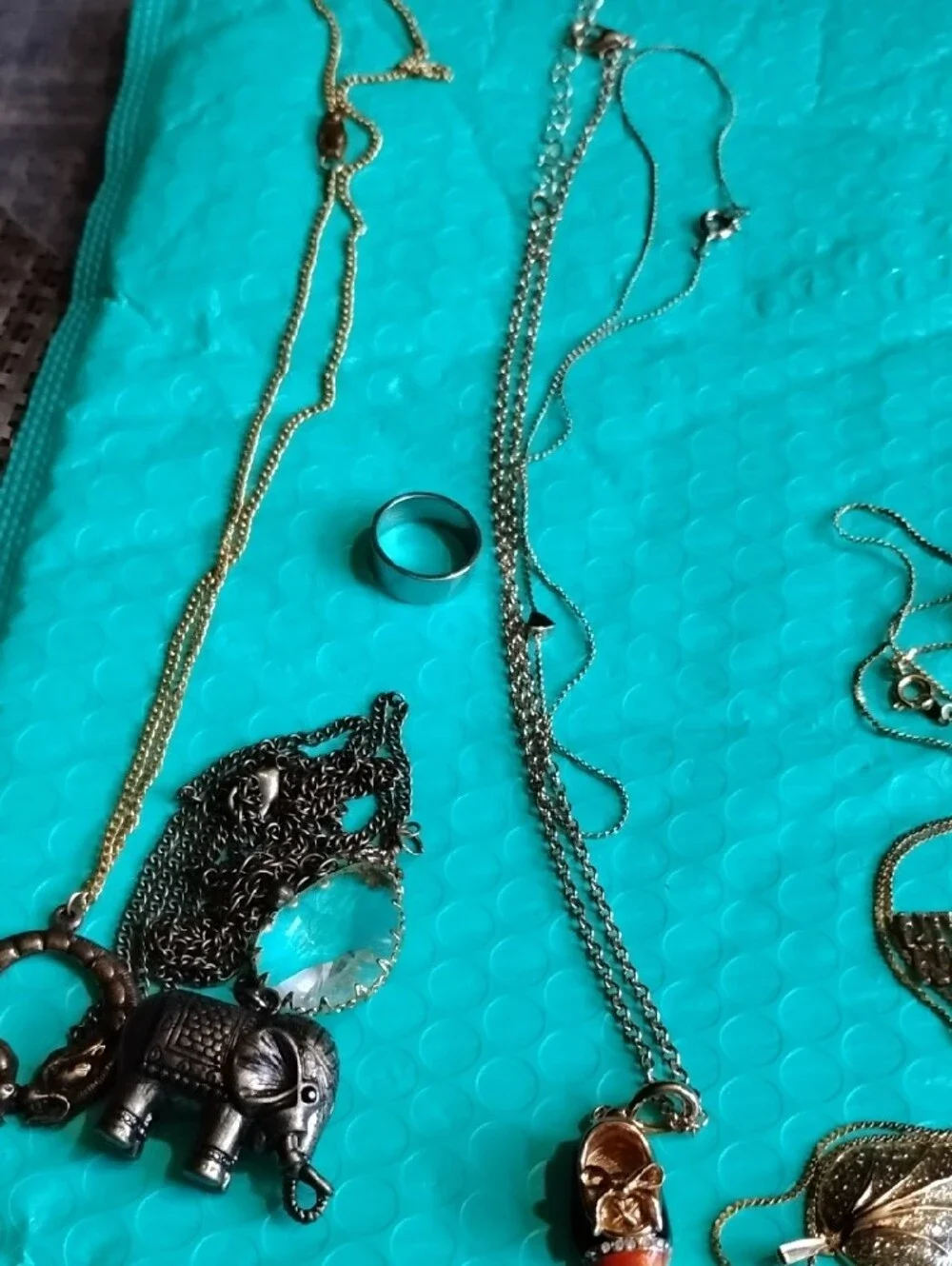 Gold Tone Mixed Charm Necklace Collection - Assorted Gold Pendants